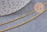 Collier Chaine fine dorée singapour 16K,chaine plaquée or 0.5 microns, 1.8 mm, x 1Mètre (G2443)