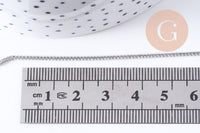 Chaine fine maille plate laiton platine 1mm, x5M (G0859)