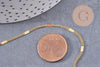 Chaine fine plate dorée acier 304 inoxydable fantaisie 14K 2mm, x1 mètre (G3458)