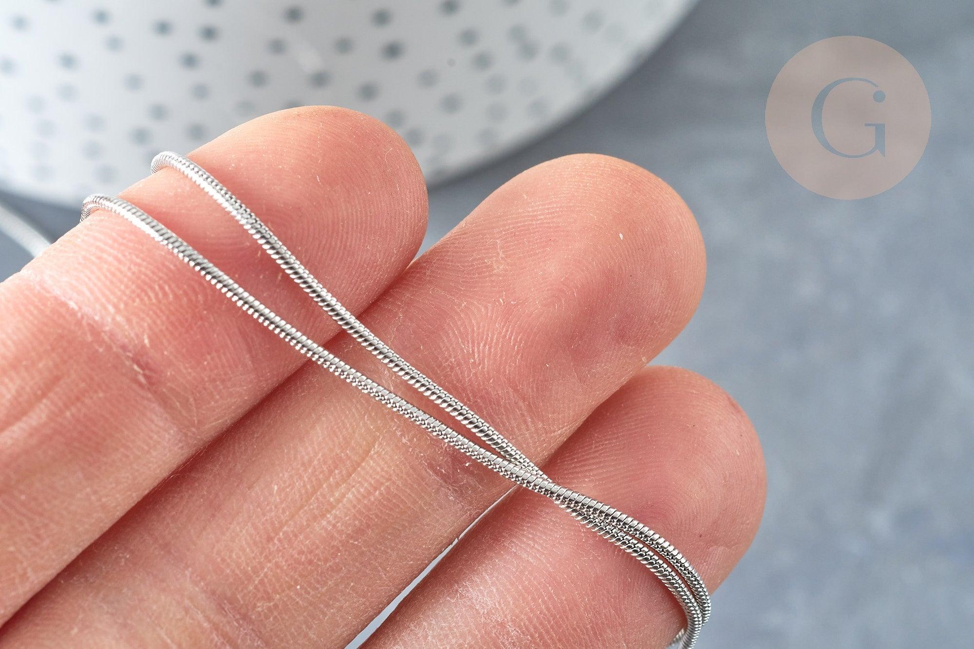 Chaine fine serpent laiton platine 1mm x1 mètre (G1420)