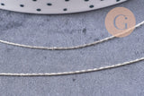 Chaine fine serpentine laiton platine 0.9 mm, x5 metres (G1409)
