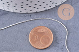 Chaine fine serpentine laiton platine 0.9 mm, x5 metres (G1409)