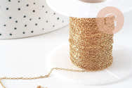 Chaine Pour Bijoux 5m Acier Inoxydable Doré 2,5mm - Soudée, Pour Création DIY Bracelets Et Colliers - 1