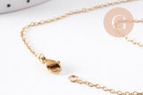 Collier Chaine forçat acier inoxydable doré avec fermoir 1.5mm/50cm, x1 (G10265)