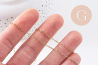 Collier Chaine forçat acier inoxydable doré avec fermoir 1.5mm/50cm, x1 (G10265)