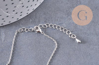 Collier Chaine forçat cuivre rhodié or blanc 80cm, x1 (G1122)