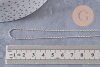 Collier Chaine forçat cuivre rhodié or blanc 80cm, x1 (G1122)