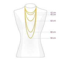 Collier Chaine forçat cuivre rhodié or blanc 80cm, x1 (G1122)