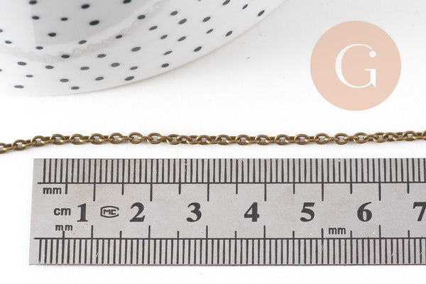Chaine forçat fer bronze 3x2mm, x5 mètres (G0737)