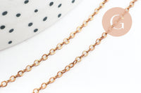 Chaine forçat laiton brut 1.5mm création bijoux, x5 metres (G9735)