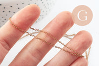 Chaine forçat laiton brut 1.5mm création bijoux, x5 metres (G9735)