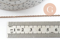 Chaine forçat laiton brut 1.5mm création bijoux, x5 metres (G9735)