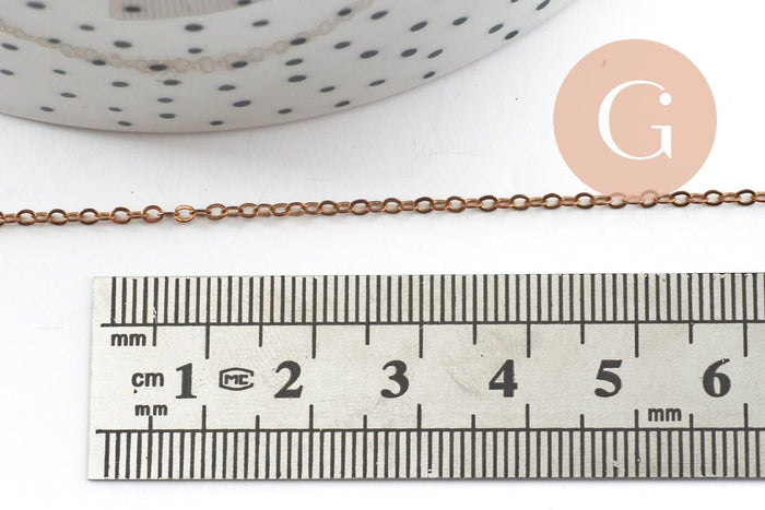 Chaine forçat laiton brut 1.5mm création bijoux, x5 metres (G9735)