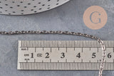 Chaine forçat métal noir Metalgun 2mm, x5 mètres (G1197)