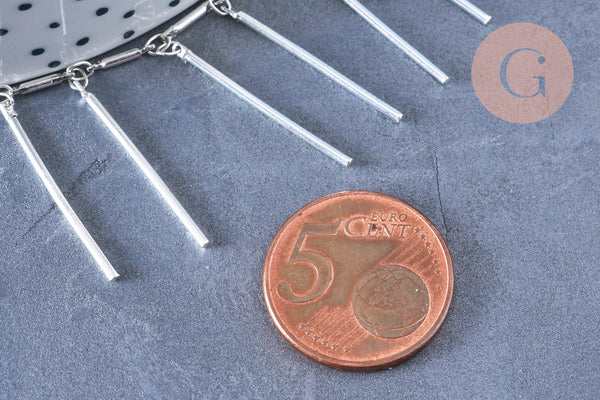 Chaine frange laiton argenté 24.8mm , x1 mètre (G6653)