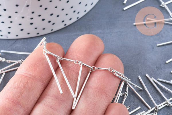 Chaine frange laiton argenté 24.8mm , x1 mètre (G6653)