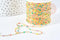 Chaine laiton doré 18K résine multicolore 1.5mm, x1 mètre (G8567)