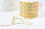 Chaine laiton doré 18K résine multicolore 1.5mm, x1 mètre (G8567)