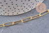 Chaine laiton doré 18k maille rectangle large,14x4.5mm, x 1Mètre (G2549)