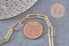 Chaine laiton doré 18k maille rectangle large,14x4.5mm, x 1Mètre (G2549)