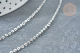 Chaine laiton platine maille coeur 1.8x2.4mm, x1 mètre (G8141)