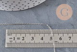 Cadena de eslabones forzados de acero inoxidable platinado de 1.5mm, x1 metro (G11194)