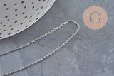 Platinum stainless steel flat cable chain 1.5x1.2mm, x1 meter (G11193)