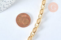 Chaine maille marine laiton doré 16k 10x6.6mm, x1 metre (G6782)