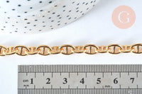 Chaine maille marine laiton doré 16k 10x6.6mm, x1 metre (G6782)