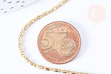 Chaine maille marine laiton doré 18K-5mm, x1 mètre (G6939)