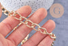 Chaine maille ovale texturée aluminium doré 15mm, x1 mètre (G2828)