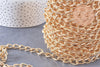 Chaine maille ovale texturée aluminium doré 15mm, x1 mètre (G2828)
