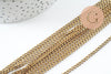 Chaine maille plate laiton brut 4mm, chaine création bijoux, x1 metre (G9740)