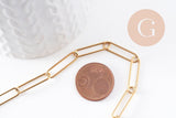 Collier Chaine maille rectangle acier inoxydable doré complète avec fermoir 10x3.5mm, x1 (G10112)