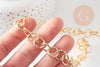 Chaine maille rollo aluminium doré texturé 11.5mm, x1 mètre (G10592)