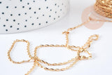 Chaine ovale laiton dorée 14 carats fantaisie 5mm, x1 metre (G0395)