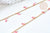 Chaine perle plexiglas facettée rose clair laiton doré 7x3mm, création de bijoux coloré DIY, x1 mètre G7819