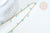 Chaine perle plexiglas facettée turquoise laiton doré 7x3mm, création de bijoux coloré DIY, x1 mètre (G7820)