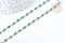 Chaine perle tube verre vert laiton doré 18K 2.5x4.5mm, création de bijoux coloré DIY, x1 mètre (G7822)