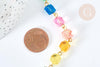 Chaine perles acrylique fer doré géométrique facettée couleur mixte 15mm, perle acrylique ,perle géométrique 15mm x1 mètre (G7215)