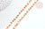 Chaine perles de rocaille orange laiton doré 6x2~3mm, x1 mètre (G7818)