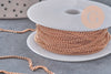 Chaine plate acier 304 inoxydable or rose IP 2.5x2mm, x1 mètre (G10878)