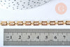 Chaine rectangle laiton doré 16k 6.5x4.6mm, x1 mètre (G6784)