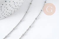 Chaine satellite acier 304 inoxydable platine 2.5mm, x1 mètre (G9088)
