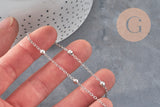 304 stainless steel platinum satellite chain 4mm, x1 meter (G11336)