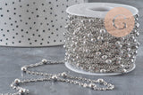 304 stainless steel platinum satellite chain 4mm, x1 meter (G11336)