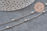 304 stainless steel platinum satellite chain 4mm, x1 meter (G11336)
