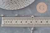 304 stainless steel platinum satellite chain 4mm, x1 meter (G11336)