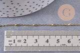 Chaine satellite acier inoxydable 304 doré IP 14K 1.6mm, x1 mètre (G6808)