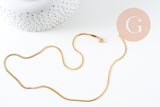 Collier Chaine serpent complète acier inoxydable 304 doré 14k -2.2mm- 45cm,création de bijoux en acier inoxydable, x1 (G5680)